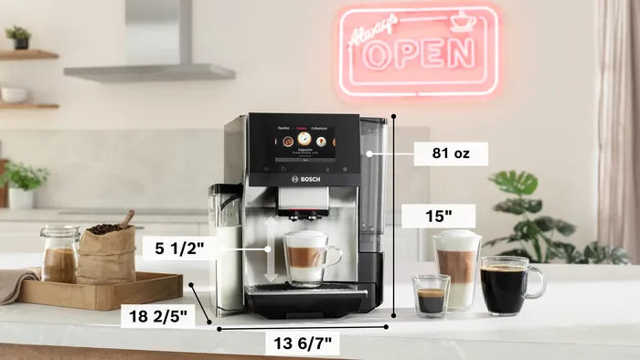 800 Series Fully Automatic Espresso Machine VeroCafe Stainless Steel, Removable Water Tank